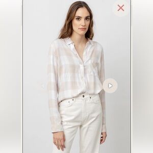 RAILS hunter button down shirt in almond white